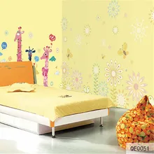 Пользовательские DIY ткань и текстильные обои для стен бесшовные матовый шелк для детской комнаты 3D настенные фрески милый каваи Жираф