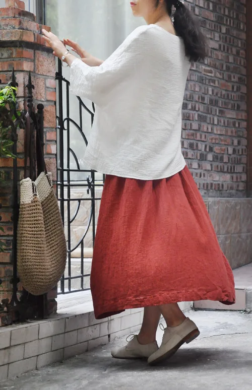 Новое прибытие Сладкий стиль темперамент эластичная талия простой вязаный полный юбки Дамская Асимметричная юбка 15842