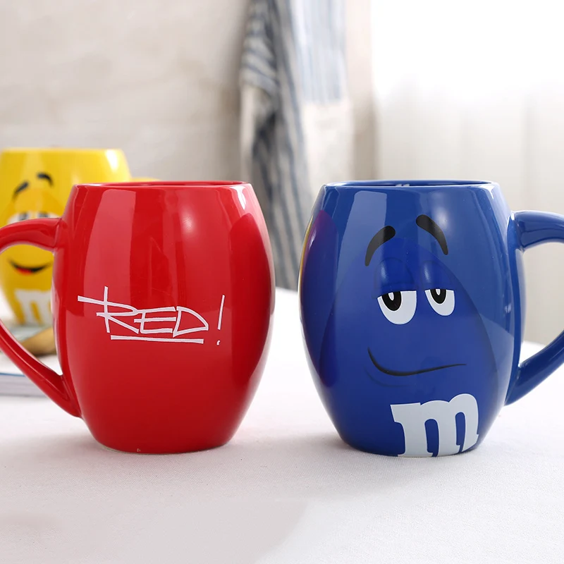 Новинка m& m кофейные кружки чашки для чая и кружки 600 мл Мультяшные милые выразительные знаки Большая емкость посуда для напитков рождественские подарки на день рождения