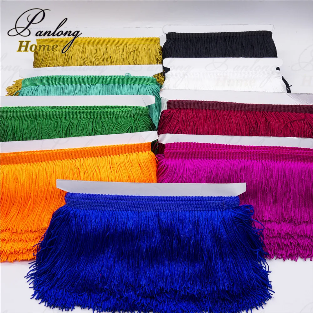 

1yard 9-color 9cm long Chainette Fringe Dance Costume Lamp diy Curtain Tassel Trim African Lace Ribbon Guipure For DIY Sewing