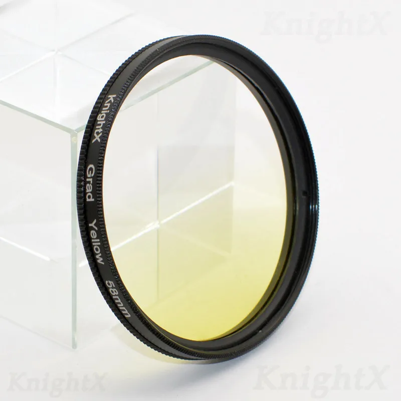Grad Yellow KnightX 24 цветной фильтр UV ND CPL для nikon canon 49 мм 52 мм 55 мм 58 мм 62 мм 67 мм 72 мм 77 мм 200d d70 цифровая зеркальная камера d600 18-135 - Цвет: Grad Yellow