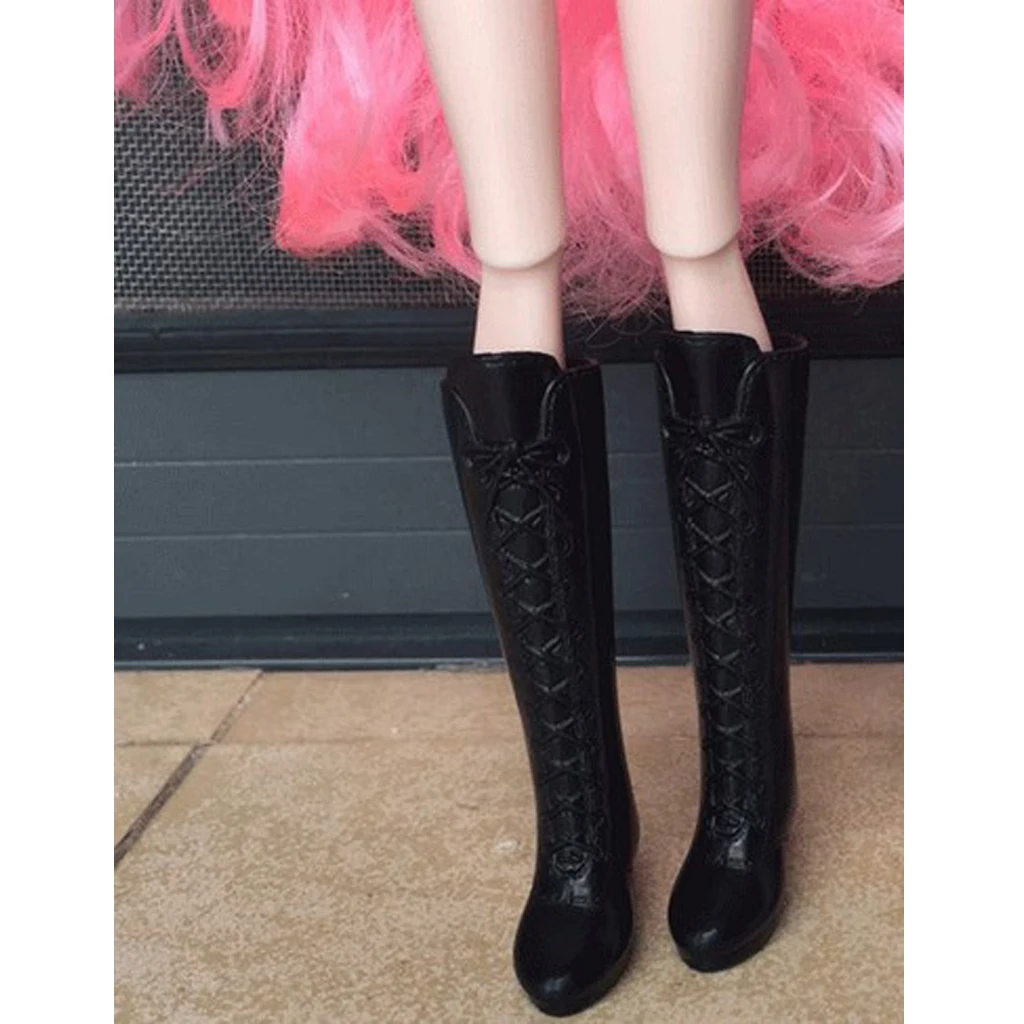 Fashion Plastic Boots Rainshoes Shoes for 12inch Doll for DOD Dollfie 1/6 BJD Doll Outfit Black Doll Clothing Accessories