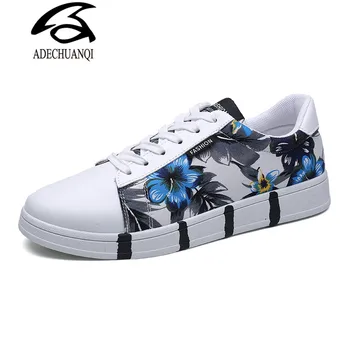 

New Men's Vulcanized Shoes Printing Pattern Skateboard Shoes Breathable Fashion Men Casual Platform Shoes Sneakers Men