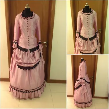 

1860S Victorian Corset Gothic/Civil War Southern Belle Ball Gown Dress Halloween dresses CUSTOM MADE XS-059
