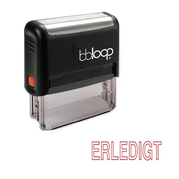 

BBloop German Language "ERLEDIGT" Self-Inking Stamp, Rectangular, Laser Engraved, RED