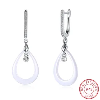 

ENDELI 2020 SALE Fashion jewelry 925 silver with Zircon Crystal From Swarovskis Ceramic drop explosion earrings