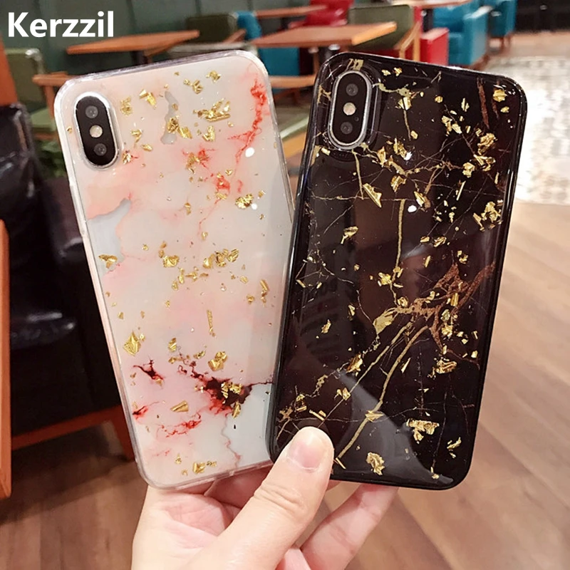 

Glitter Gold Foil Bling Marble Case For Huawei P20 Mate 20 10 pro Lite Soft Cases For Honor 7X 8X 9 10 V20 Nova 3 P smart Plus