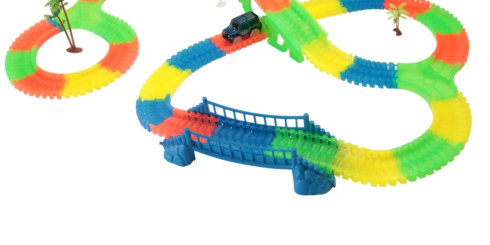 Railway Track Car Toys LED Electronic Flash Light
