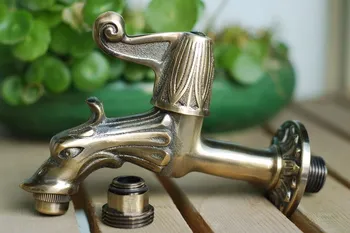 

HOT SALE!!! European /Garden / animal / bronze / Antique lovely tap quick open Dragon