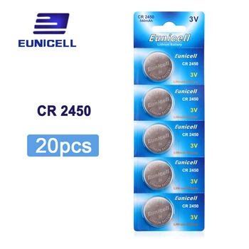 

20pcs/Lot=4pack CR2450 2450 ECR2450 KCR2450 5029LC LM2450 Button Cell 3V lithium Battery Coin Battery ,Cosmosnewland battery