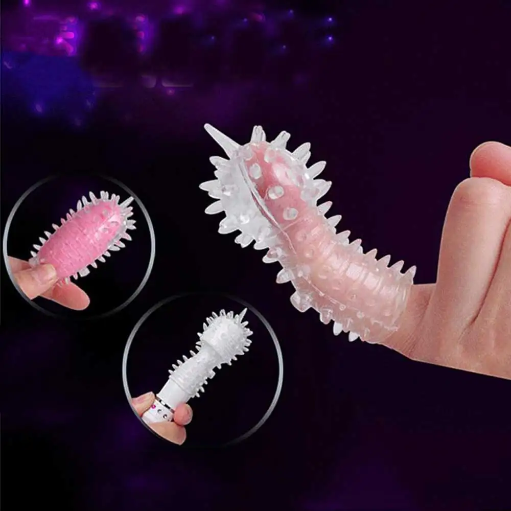 Finger Condoms Thorn Vibrating Sleeve Masturbator Extender Dotted Clitoral Orgasmic GSpot Stimulator Sex Toys For Women 3pcs