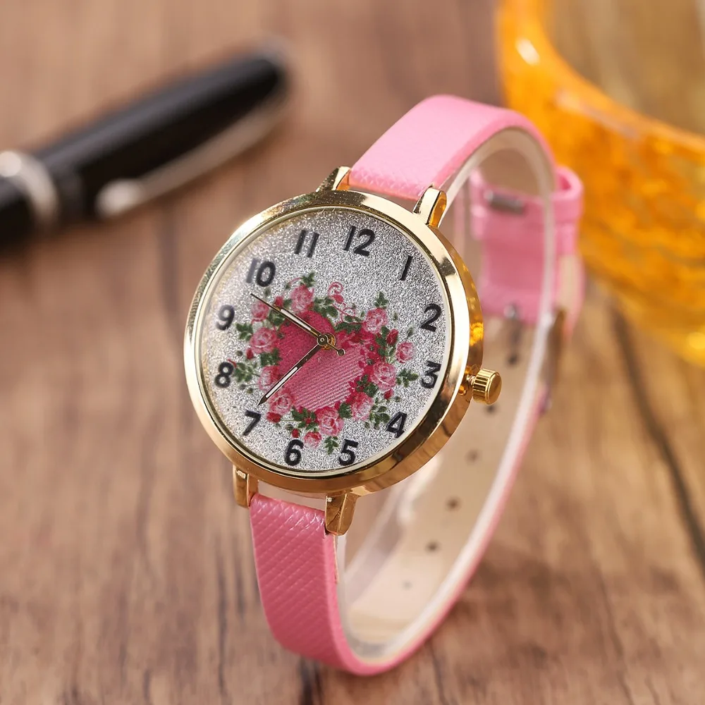 2018 NEW Students Ladies Quartz Wrist Watch Women Fashion Thin Leather 