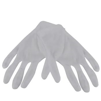 

12 PCS White Cotton Work Gloves Industrial Gloves Health Work Hand Protection Safety Security Gloves Clean-room Gloves