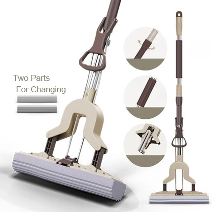 Поглощая формальдегид и губчатая Швабра выдвижной раза с выдавите домашнего пластика хлопковая Швабра для перетаскивания Швабра без ручная стирка - Цвет: Same as picture