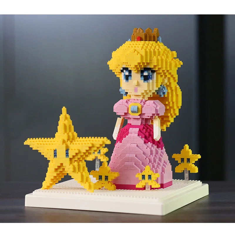 Weagle Super Mario Peach Princess Bowser Goundhog Летающая белка Марио 3D модель Алмазная мини-конструктор маленькие блоки игрушка без коробки