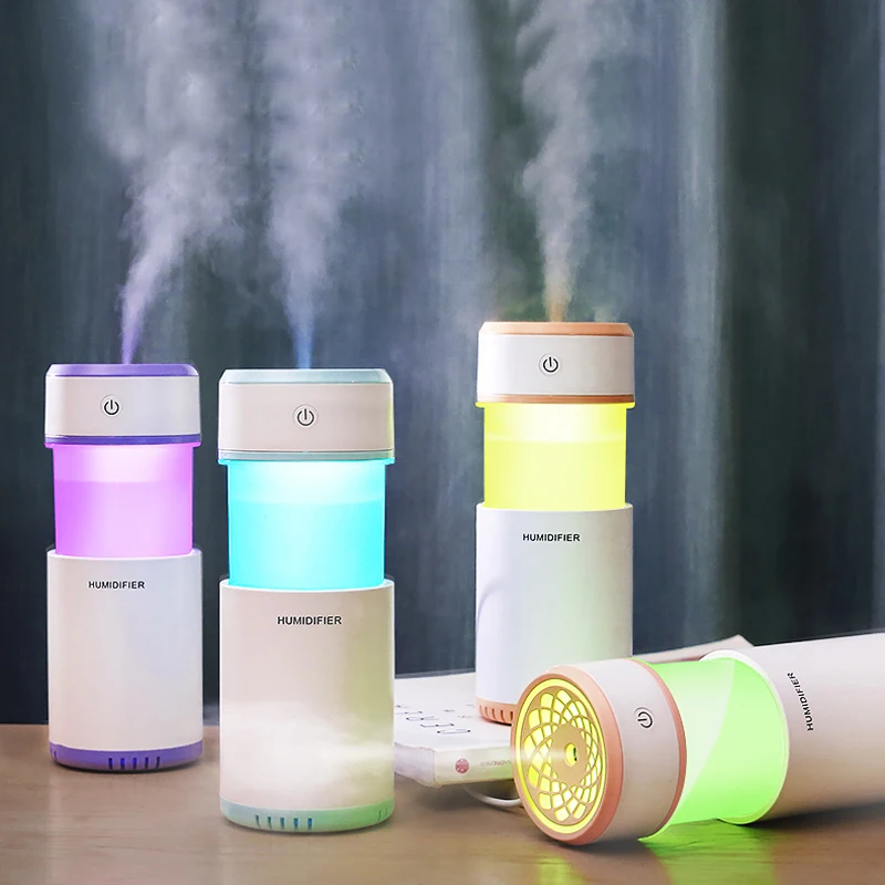 

COOSA USB Air Humidifier Desk Essential Oil Diffuser Mini Ultrasonic Car Humidifier LED Light Aromatherapy Mist Maker for Home