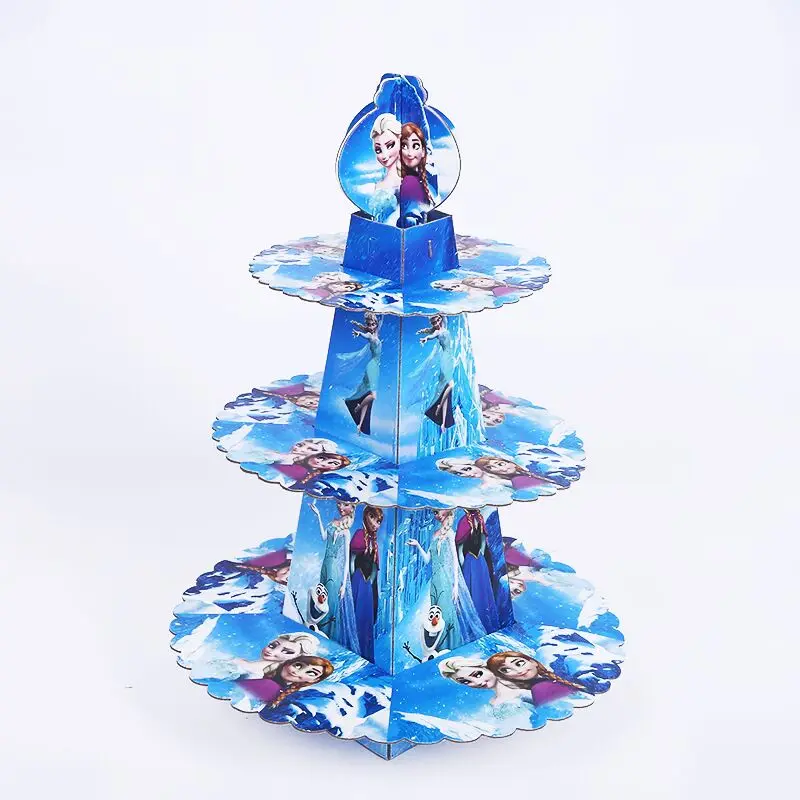 

1pcs/set DISNEY Frozen Anna And Elsa Shower Cartoon Kids Birthday Party Decoration Supplies Cardboard Cupcake Stand 24 Cupcakes