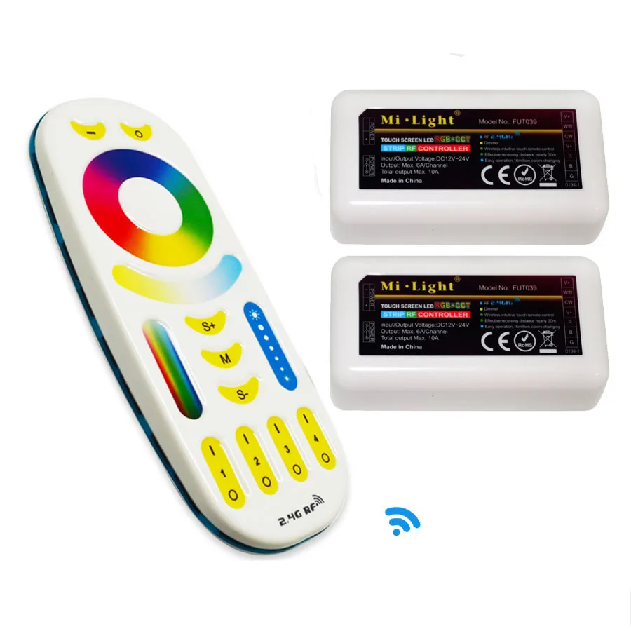 Milight 2,4 ГГц 4-зоны RGB CCT RGBW светодиодные полосы контроллер и 4 зоны сенсорный RF RGB пульт удаленного управления, cct контроллер и дистанционный держатель