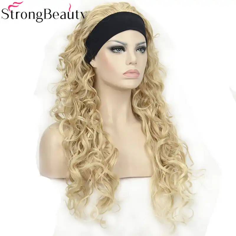 Strongbeauty 26inch Synthetic Half Wig Long Curly Hair Wigs With