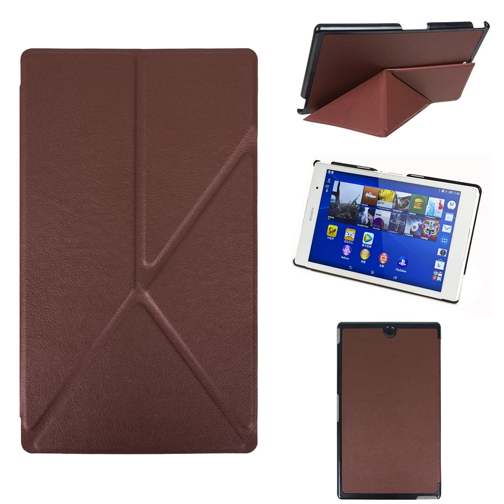 Чехол-подставка из искусственной кожи, чехол трансформатора для sony Xperia Z3 Tablet Compact 8 дюймов с магнитом+ Защитная пленка для экрана+ стилус