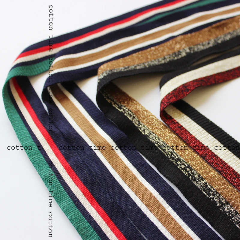 

5yards/lot Cotton Knitted Ribbon Soft Sewing ACC Clothing Decorative Strip Auxiliary Material Pants side ribbon striped ribbon