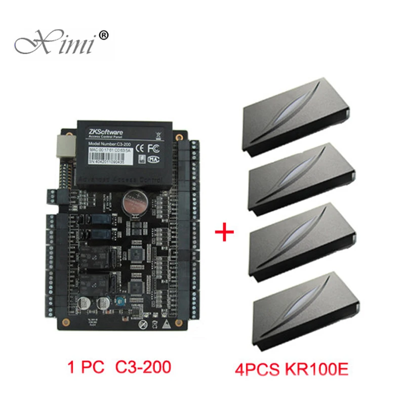 

C3-200 Access Control Panel Two Doors Access Control System With 4pcs KR100E Card Reader Good Quality With TCP/IP Communication