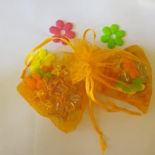 500 шт. 30*40 см оранжевый мешочек из органзы Ювелирная упаковка Дисплей сумки шнурок мешок для браслет/ожерелье мини Пряжа сумка