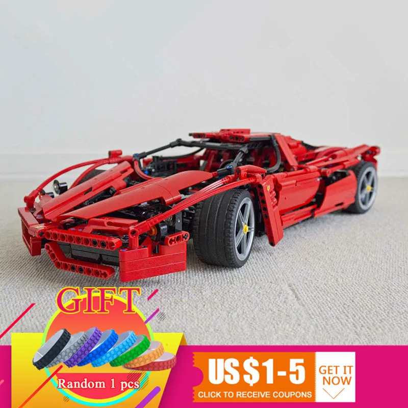 

9186 1359pcs Technical ENZO 1:10 Super Racing Car set compatible with 8653 Model Building Blocks Educational toys