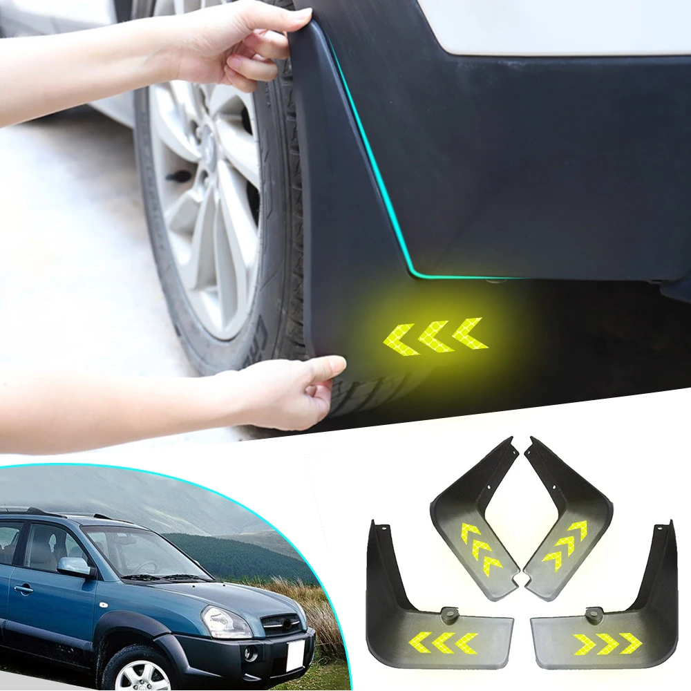 

Mudflaps Mudguards For Hyundai Tucson 2005-2009 Safety Reflective Warning Fender Splash Guards Car Accessories 4pcs