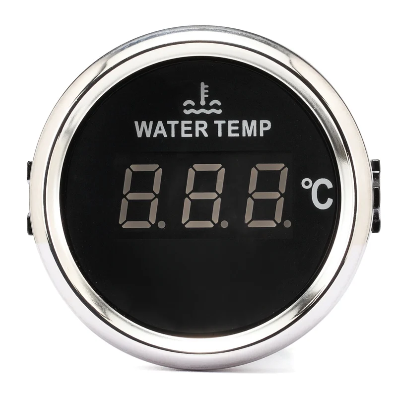 Цифровой датчик температуры для автомобильного термометра 52 мм Круглый Мини-измеритель температуры воды Индикатор Автомобильная лодка с задним светильник turbo boost - Цвет: BS