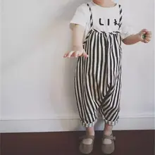 Милый детский комбинезон в полоску одежда высокого качества для маленьких мальчиков и девочек костюм для подвижных игр для детей 0–4 лет