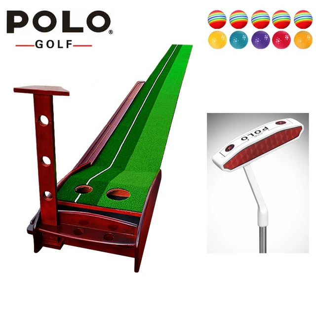 POLO wood Indoor Golf Putter Trainer Practice Set Training Mat ... POLO wood Indoor Golf Putter Trainer Practice Set Training Mat ...