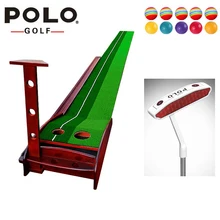 POLO wood Indoor Golf Putter Trainer Practice Set Training Mat indoor mini golf putting green indoor golf simulator set practice