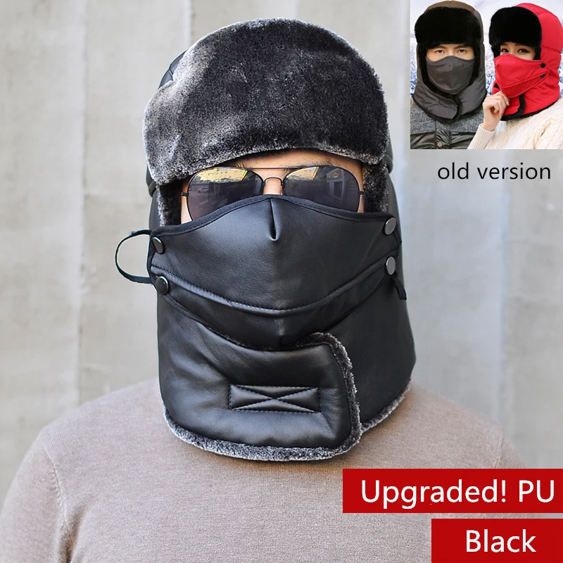 Buy Winter Hat Bomber Hats For Men Thicken Balaclava