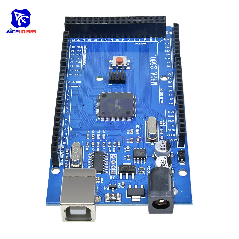 Mega2560 R3 ATmega2560-16AU CH340 макетная плата usb type B для Arduino