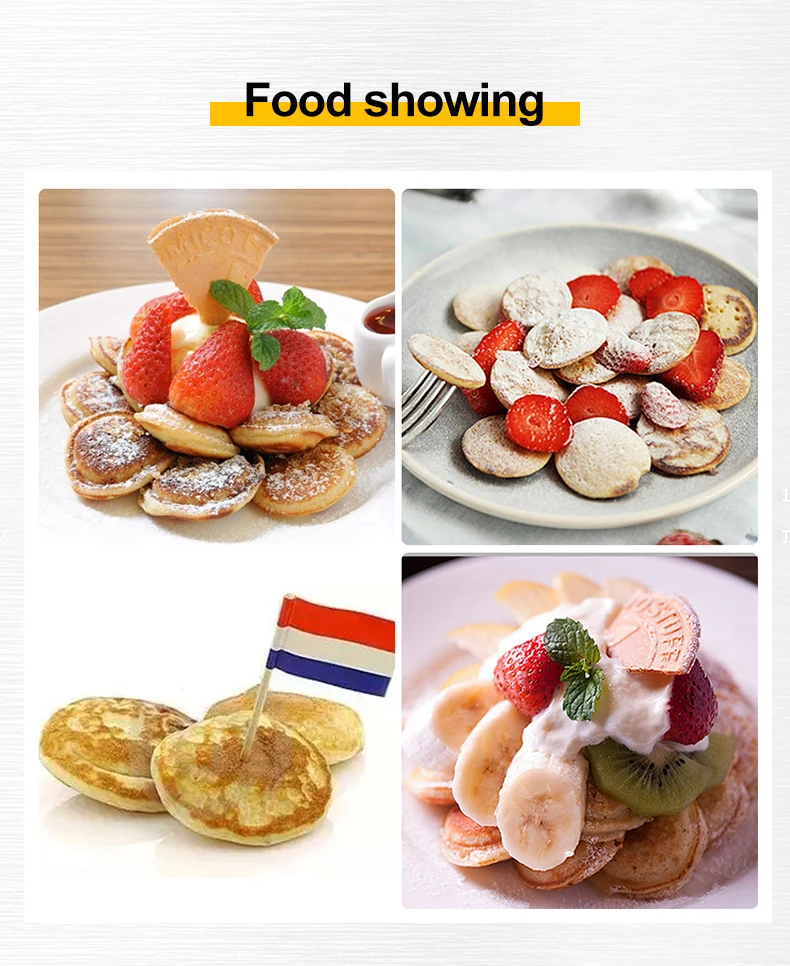 Placas de Ferro de Waffle Holandês da Grade de Poffertjes Antiaderente para a Mini Máquina da Panqueca 8 Eletrodomésticos