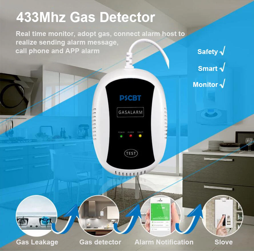 

PSCBT Gas Leakage Detector Analyzer Combustible Gas Leak Location Determine Tester Sound-light Independent Alarm