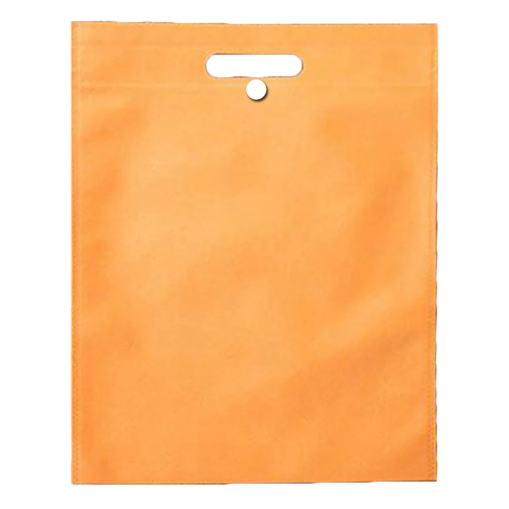 Женская Складная сумка для покупок, многоразовая большая Эко сумка унисекс, тканевая Нетканая сумка на плечо, сумка-тоут, тканевая сумка - Цвет: Оранжевый