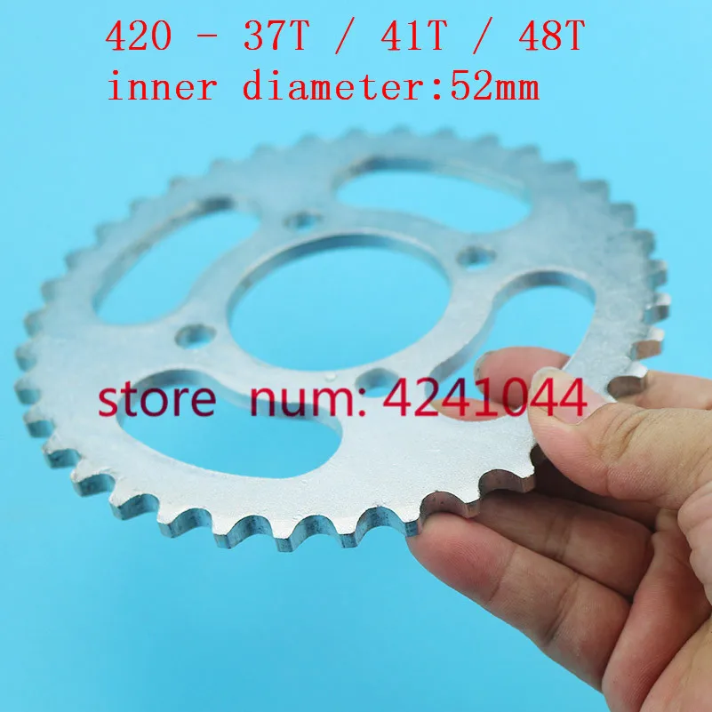 420 37T 41T 48T Tooth Rear Chain Sprocket 52mm For Chinese ATV Quad Pit Dirt Bike Buggy Go Kart Motorcycle Motor Moped