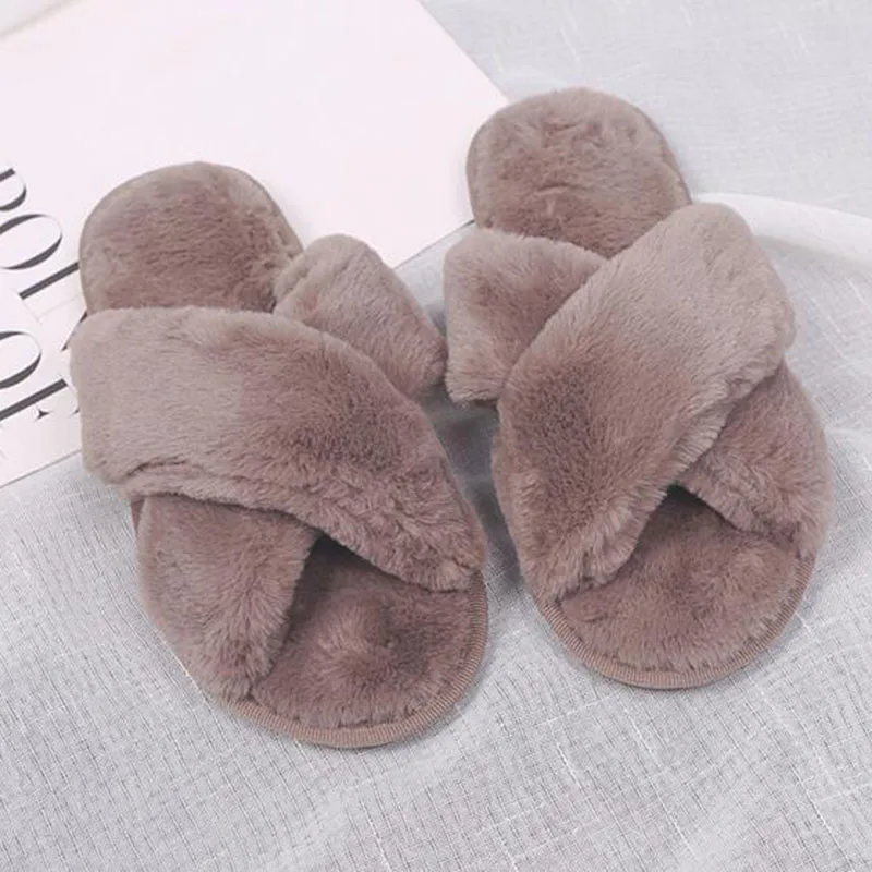Зимняя домашняя одежда в Корейском стиле; Модные женские короткие плюшевые Флисовые Тапочки; дышащие Нескользящие износостойкие Тапочки