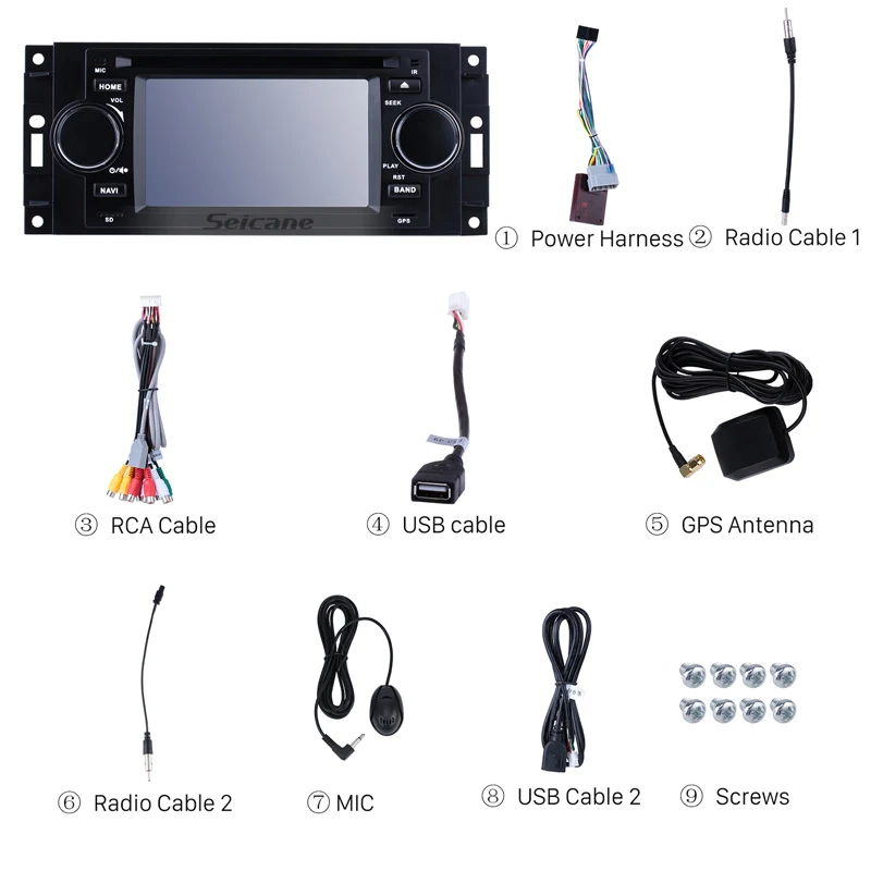 Автомагнитола Seicane Android 300 DVD плеер мультимедиа GPS для Jeep Commander компас Dodge RAM Chrysler