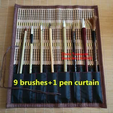 10 шт./партия кисть для китайской живописи набор ручек каллиграфия кисть с рулонный занавес