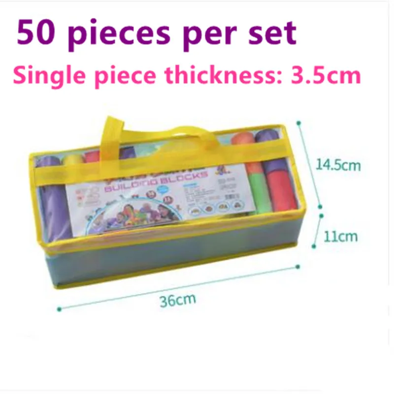Montessori EVA Building Blocks Set 50pcs Safe Baby Toys For Children Boys Girls Early Educational Classic Cube ToysToys Christma