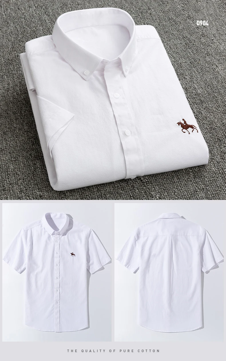 New S to 6xl short sleeve 100% cotton oxford soft comfortable regular fit plus size quality summer business men casual shirts