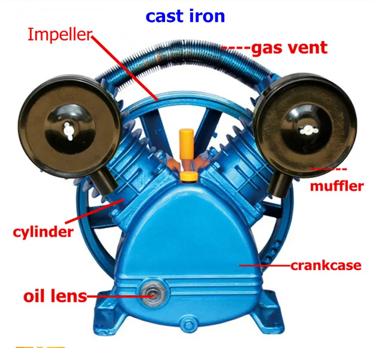 2HP belt-driven piston air compressor head CE 50L 2 cylinder head3