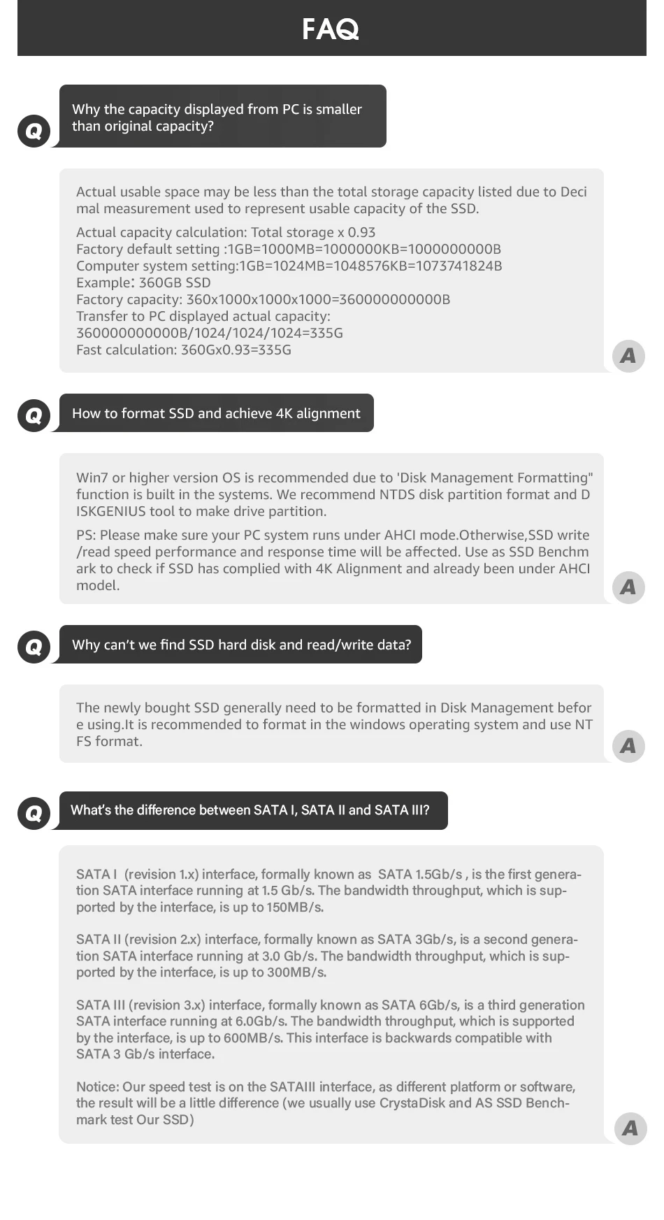 Накопитель SSD Внутренний твердотельный жесткий диск HDD 32 ГБ-60 Гб 64 ГБ 120 ГБ 128 ГБ 240 ГБ 256 ГБ 360 ГБ 480 512 1 ТБ 2 ТБ 2,5 дюймов SATA 3