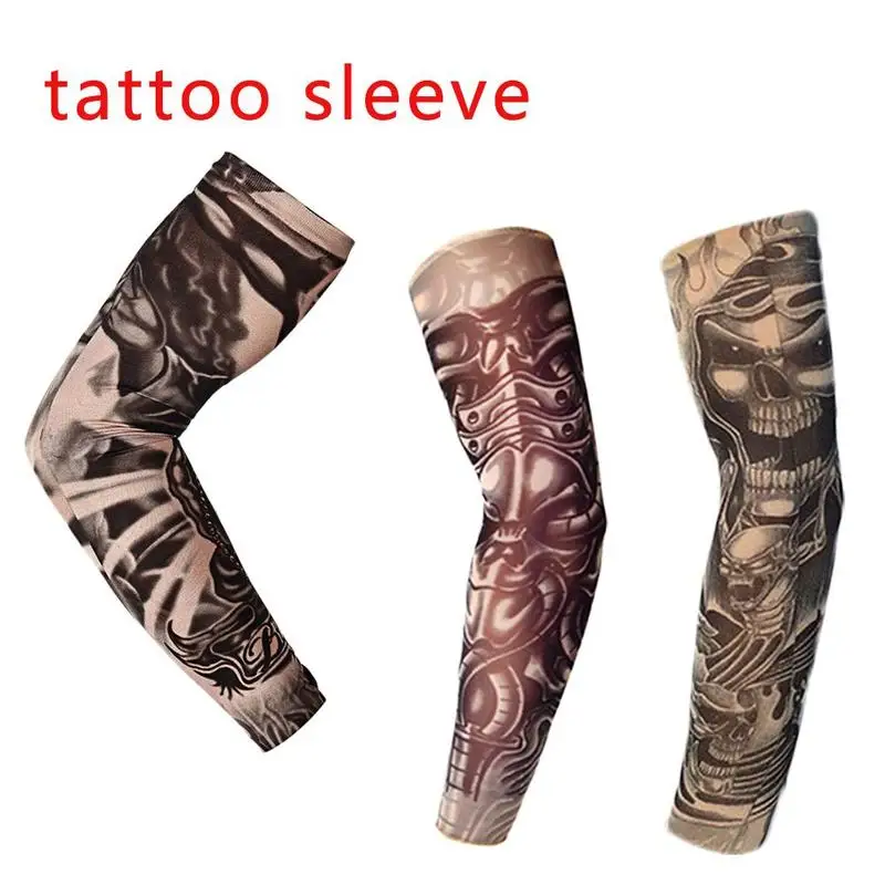 

About 47cm Tattoo Sleeves Arm Warmer 3 Colors Unisex Uv Protection Outdoor Temporary Fake Tattoo Arm Sleeve Warmer Sleeve Mangas