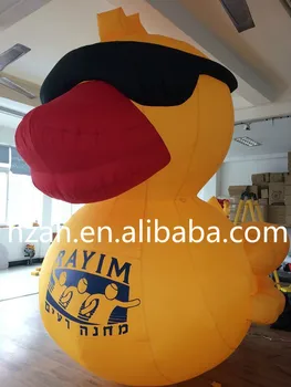 

Giant InflatableYellow Duck Wearing Sunglasses for Advertising Decoration
