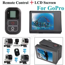 2 в 1 для gopro hero 4 дистанционного аксессуары смарт wi-fi пульт дистанционного управления + жк-экран bacpac для gopro hero 4 hero 3 + 3 камеры