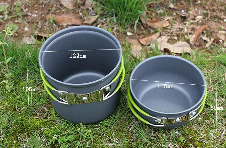 Портативная Алюминиевая Посуда для кемпинга, набор кастрюль для пикника, походная посуда, набор для приготовления пищи, походная посуда
